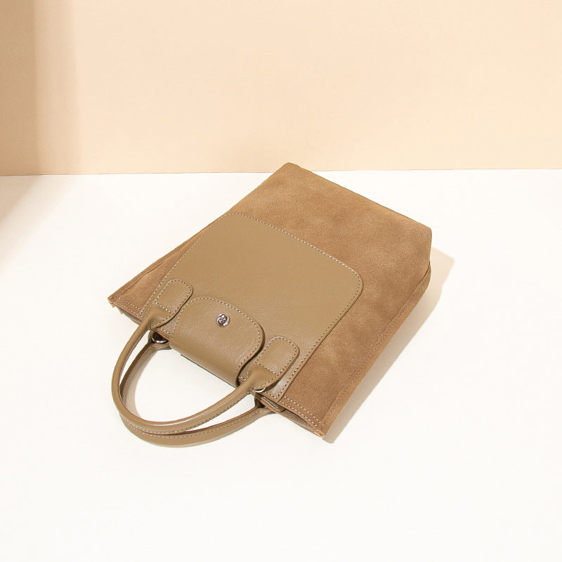 Suede One-shoulder Bucket Bag