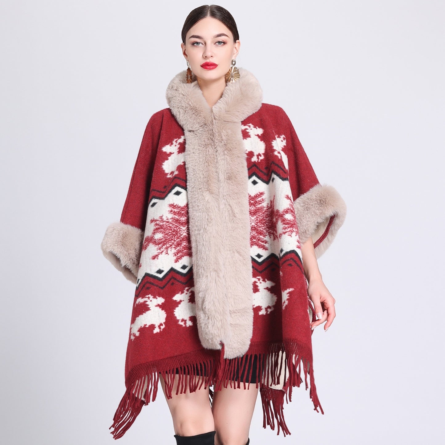 Plaid Cashmere Fur Overthrow