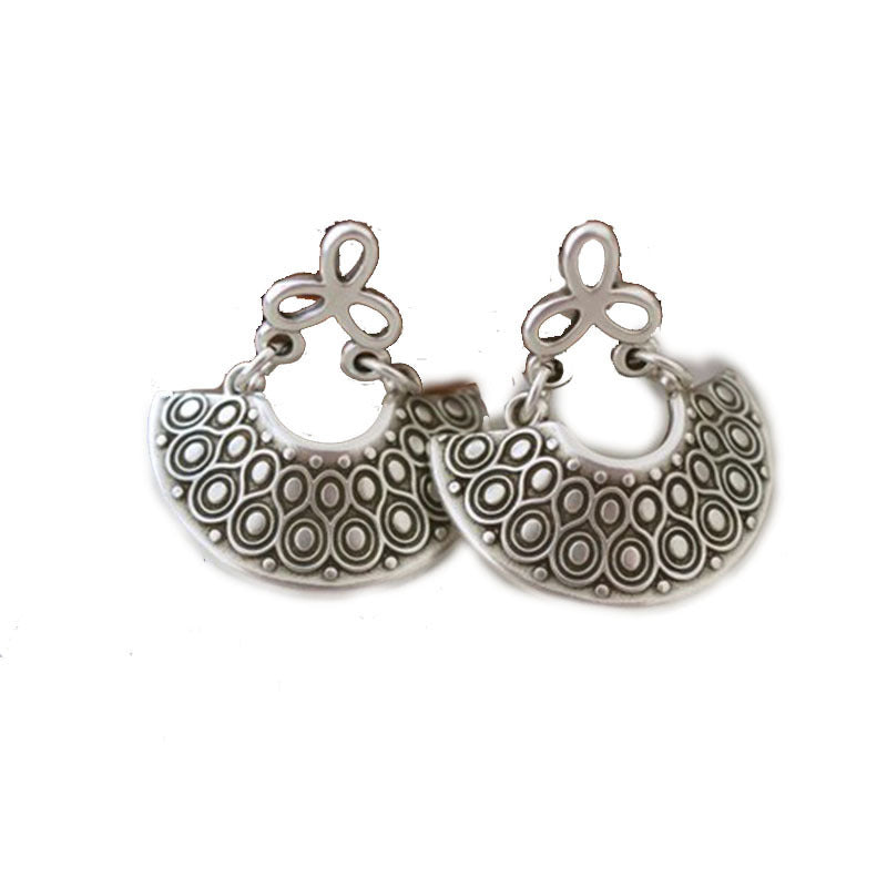 Geometric Fan-shaped Stud Earrings