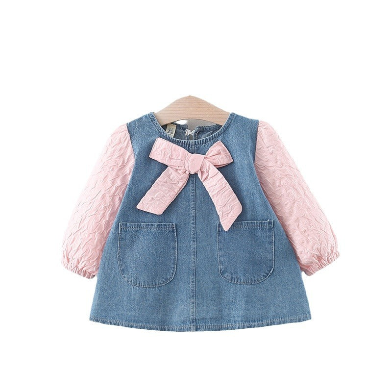 Baby's Lil Denim Dress w/Bow