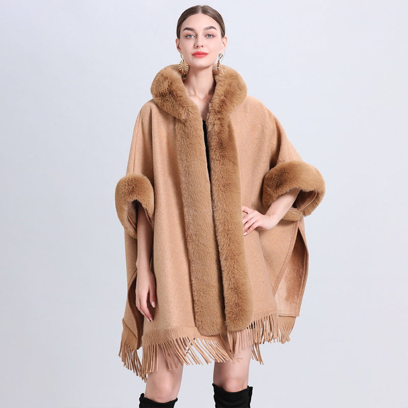 Plaid Cashmere Fur Overthrow