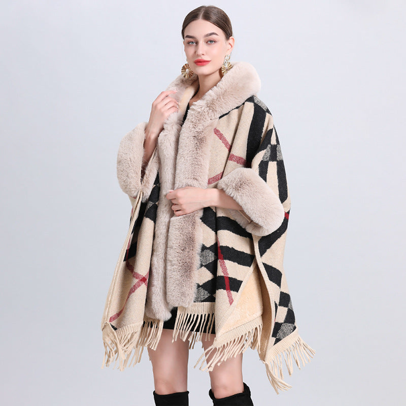 Plaid Cashmere Fur Overthrow