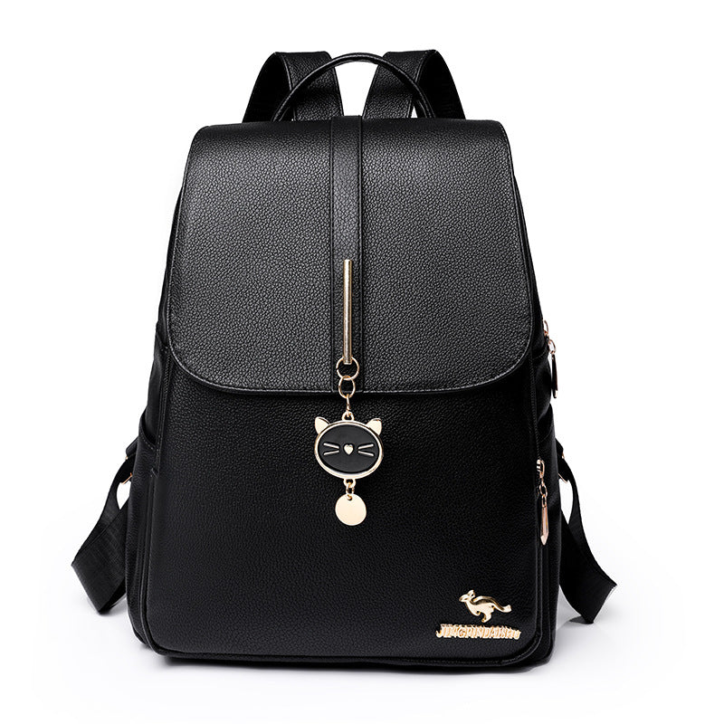Large Capacity Soft Leather Backpack