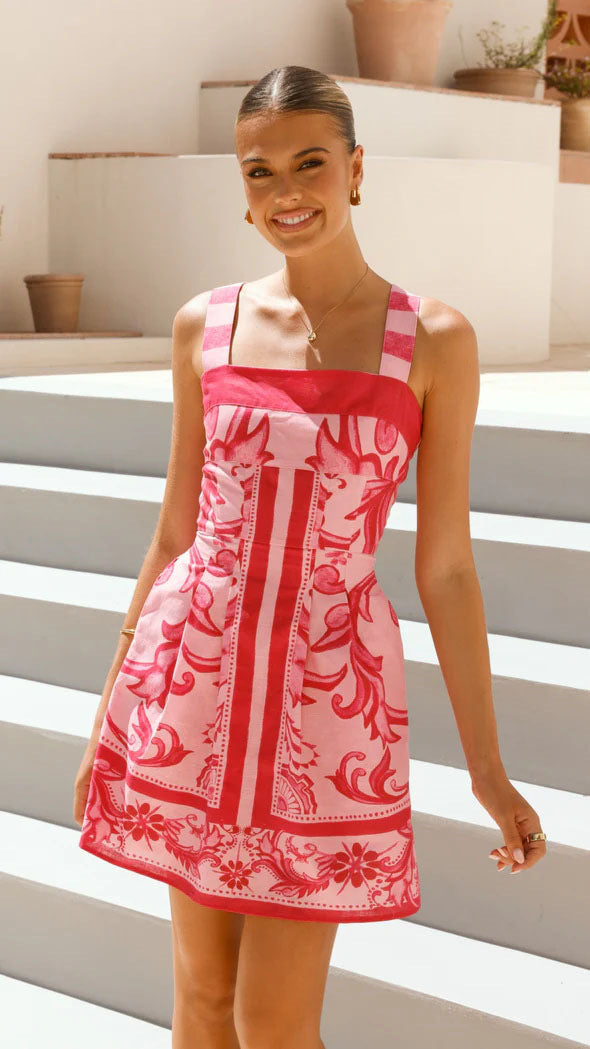 Women's Printed Suspender Dress | Ajanka Inc.