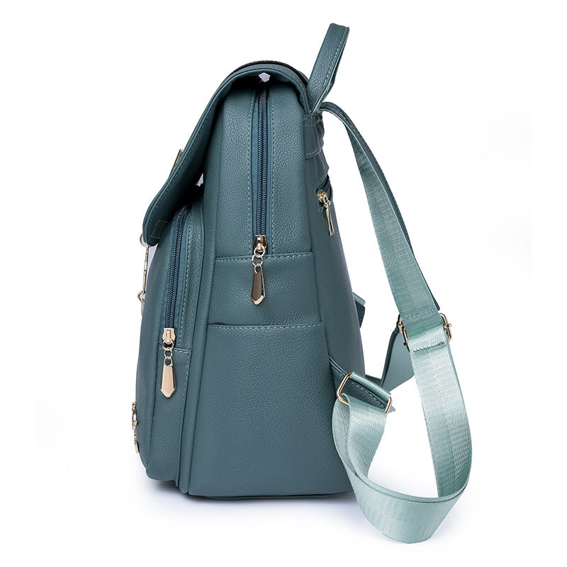 Large Capacity Soft Leather Backpack
