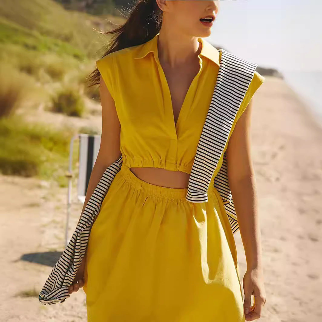 Fitted Midriff Short Dress