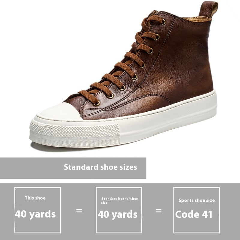 Genuine Leather Retro Sneakers