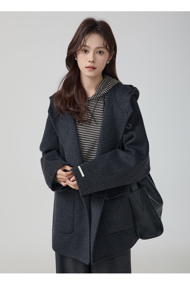 women's Hooded Wool Coat