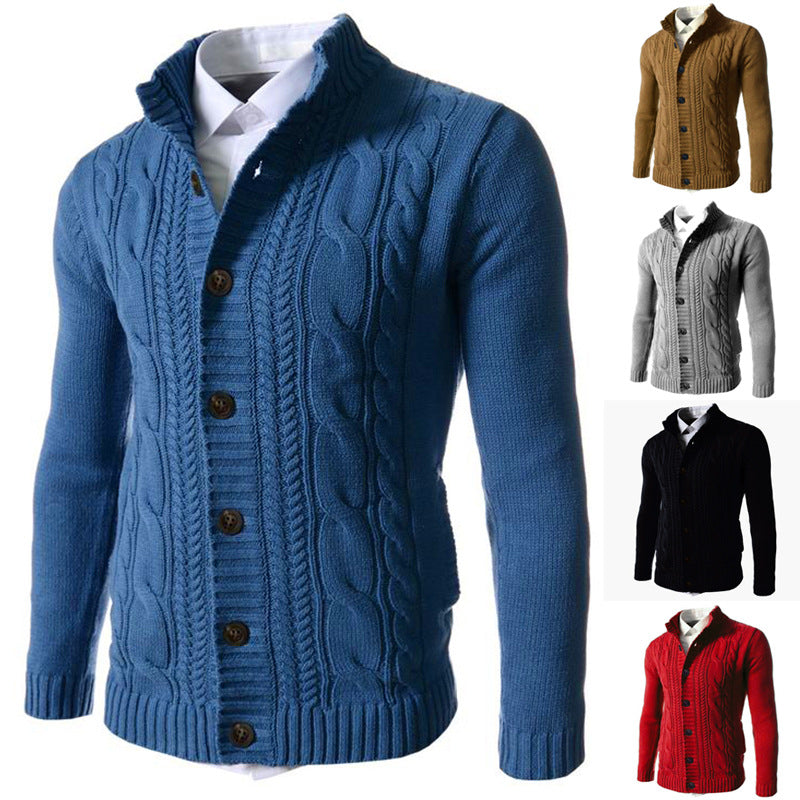 Men's Stand Collar Cardigan