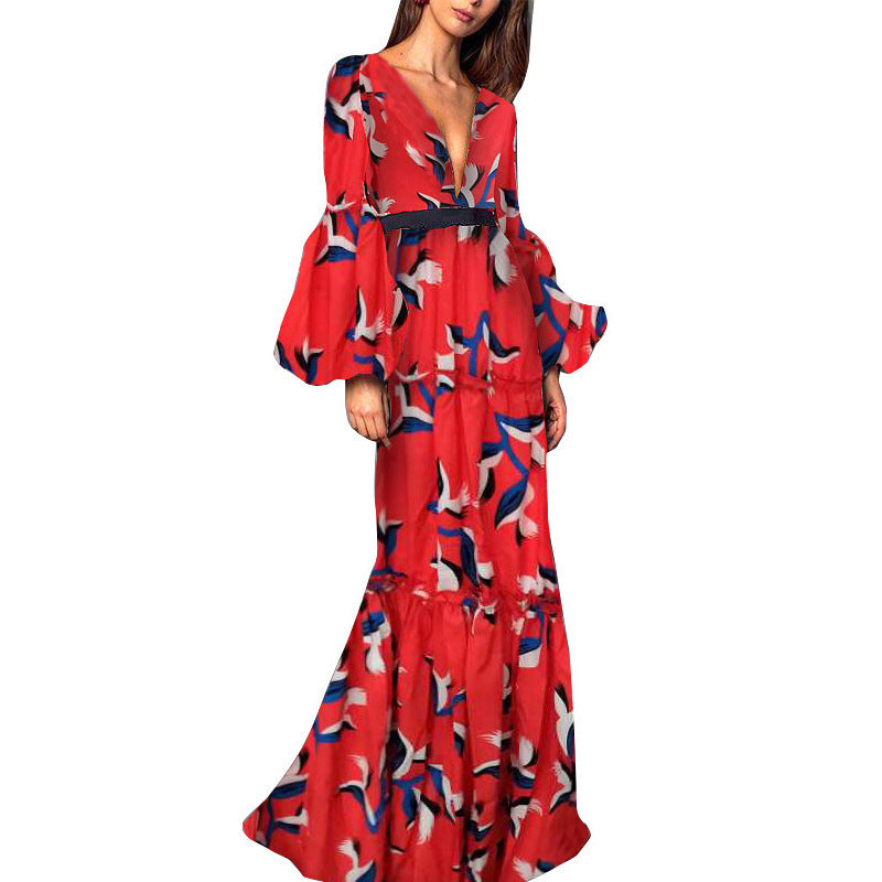 Maxi Printed Evening Dress