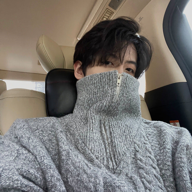 Men's High Collar Sweater