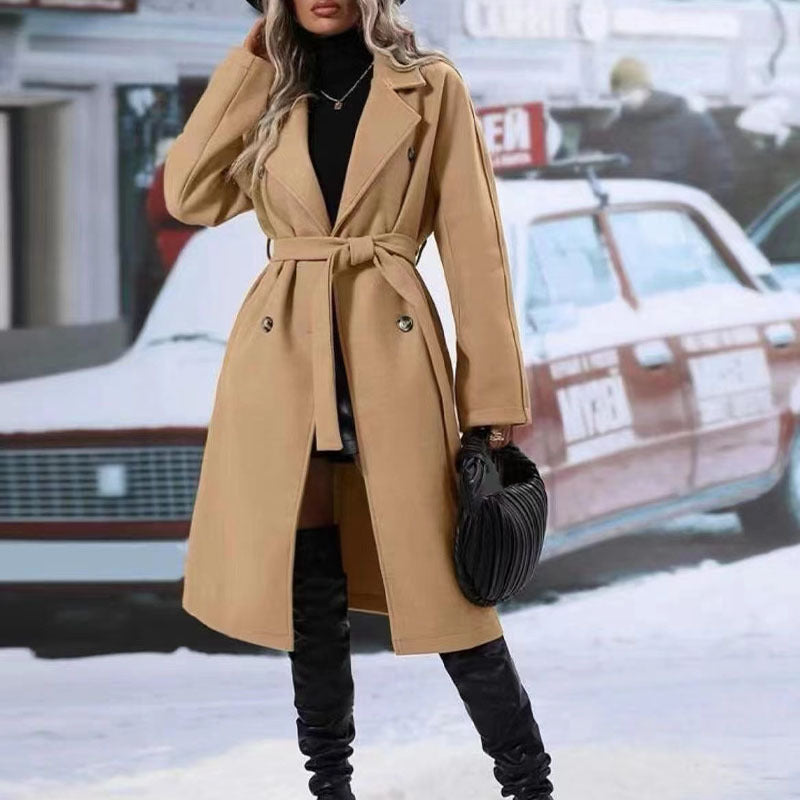 Double Breasted Belted Trench Coat