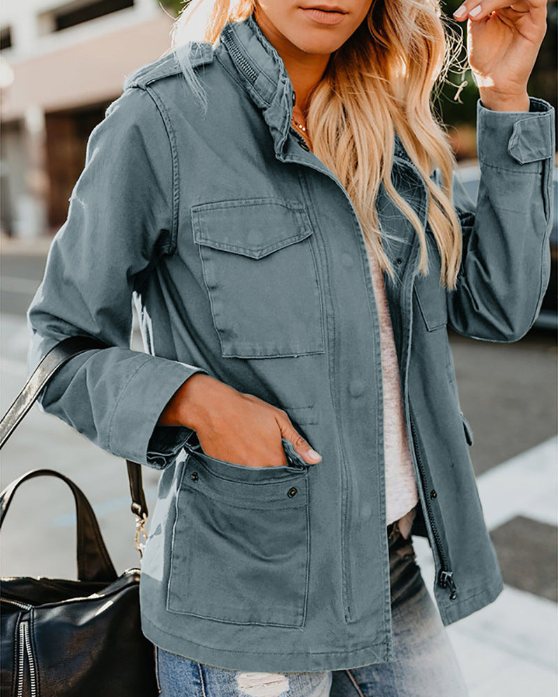 Women's Casual Loose Zip Jacket