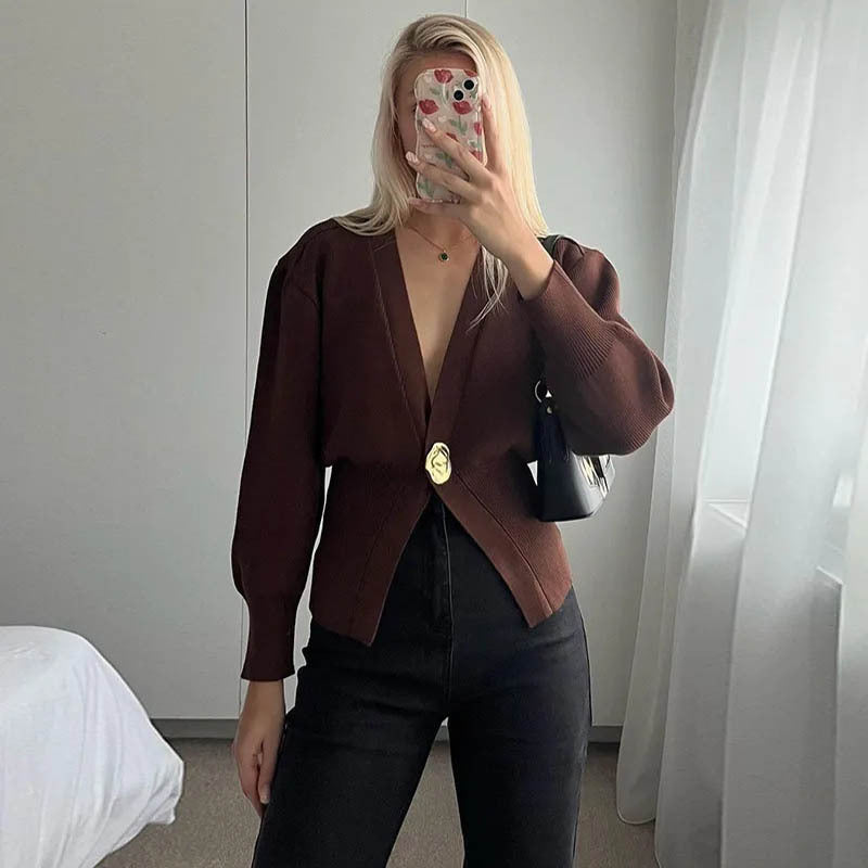 V-neck Knitted Sweater