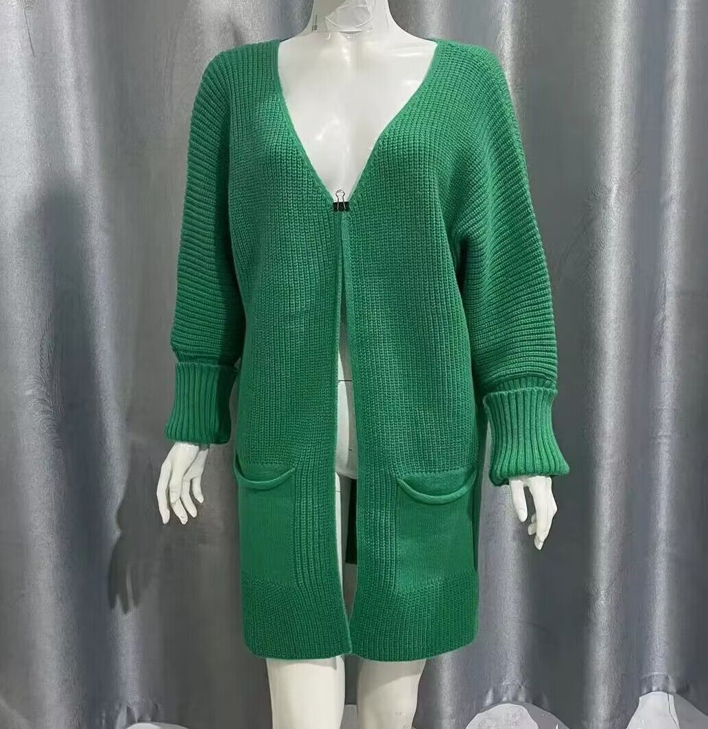 Mid-length Knitted Sweater Coat