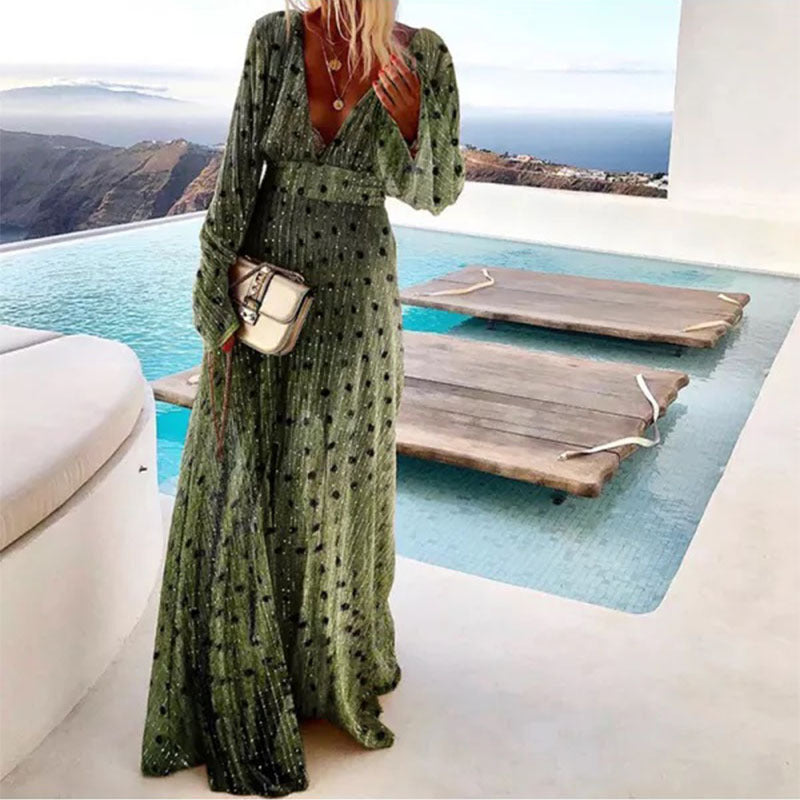 Green Gradient Swing Dress