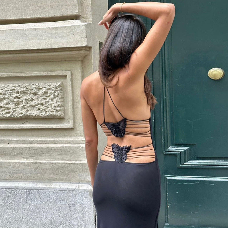 Lace Halter See Through Sheath Dress