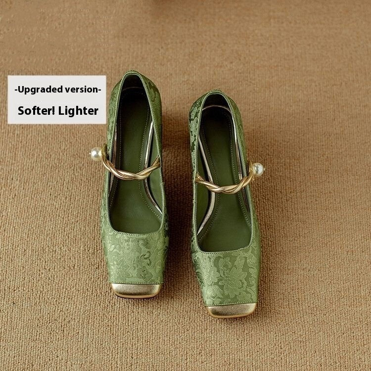 French Lux Embossed Silk Heels