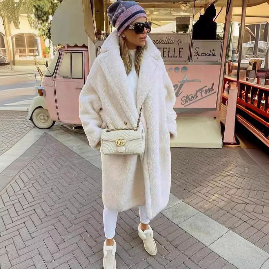 Lamb Fleece Coat W/ Pockets