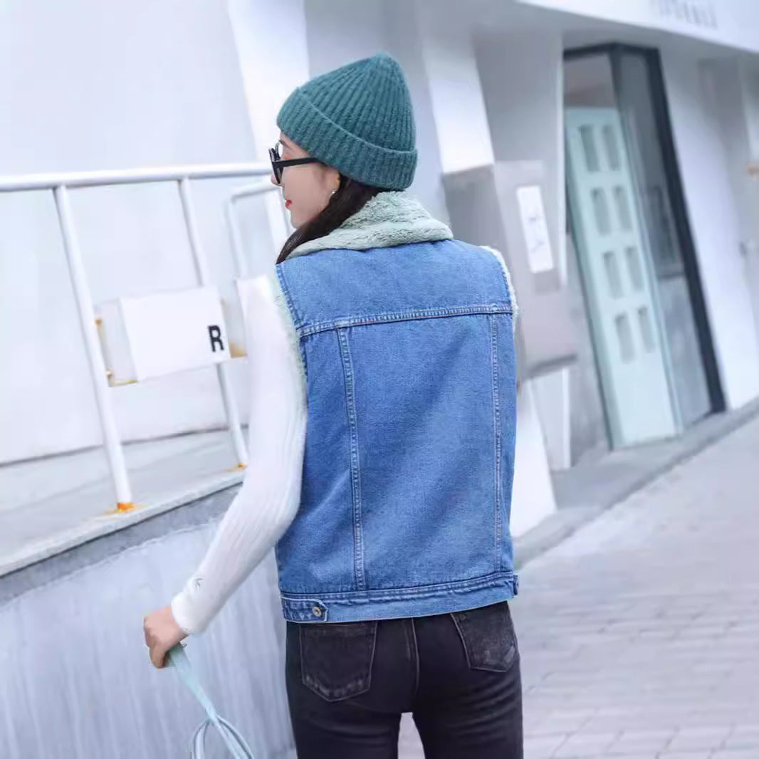 Lined Denim Vest