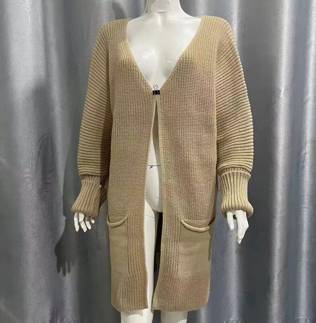 Mid-length Knitted Sweater Coat