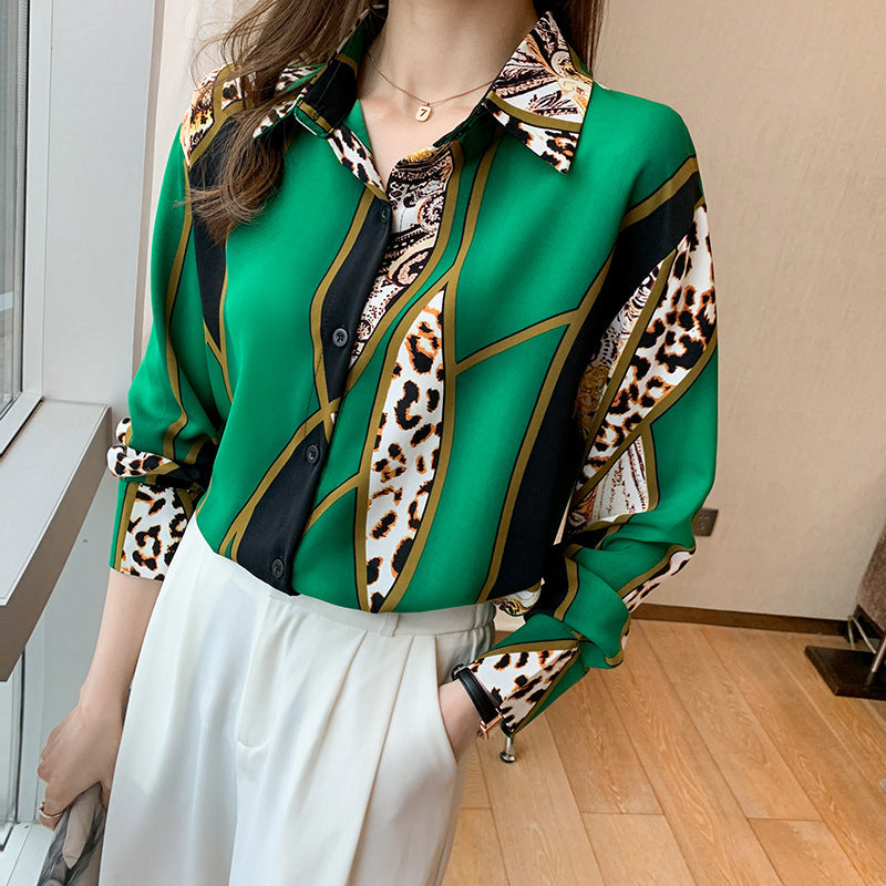 Leopard Print Chiffon Top