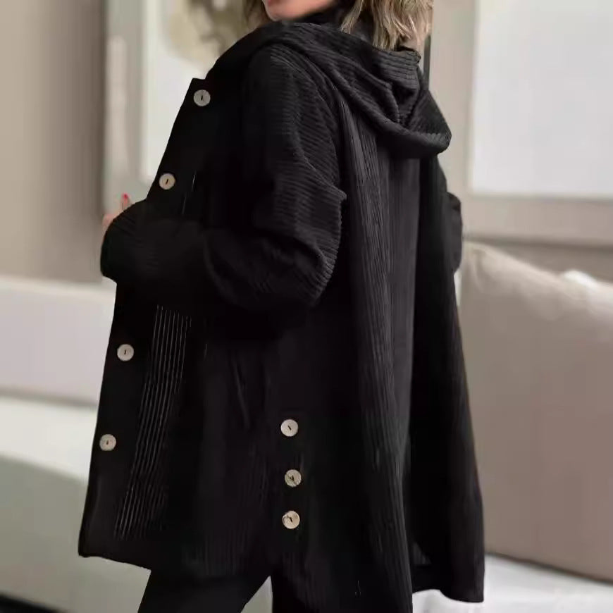 Women's Hooded Corduroy Jacket