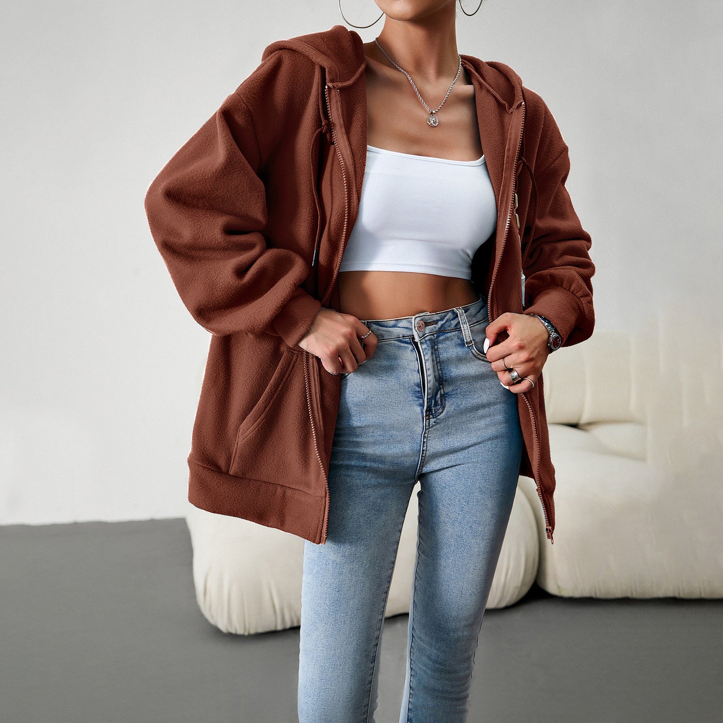 Casual Hooded Cardigan