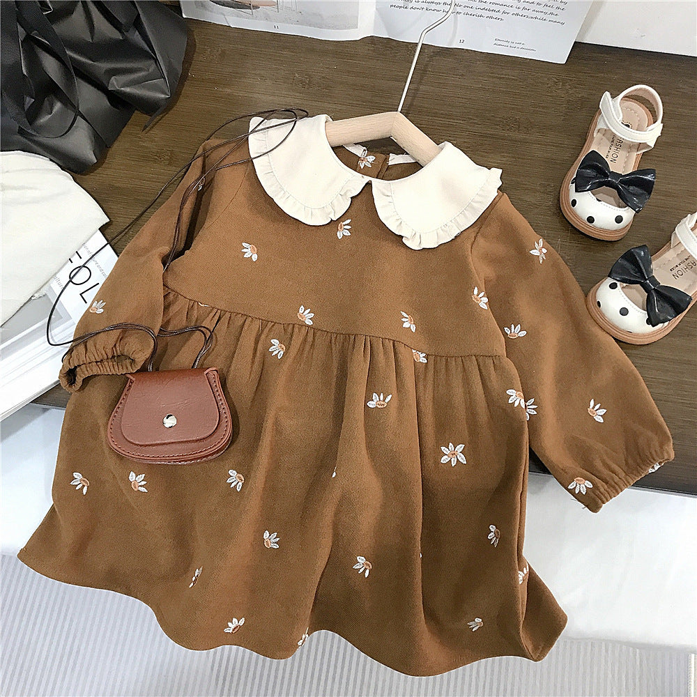 Girls' Lace Collar Cotton Dress