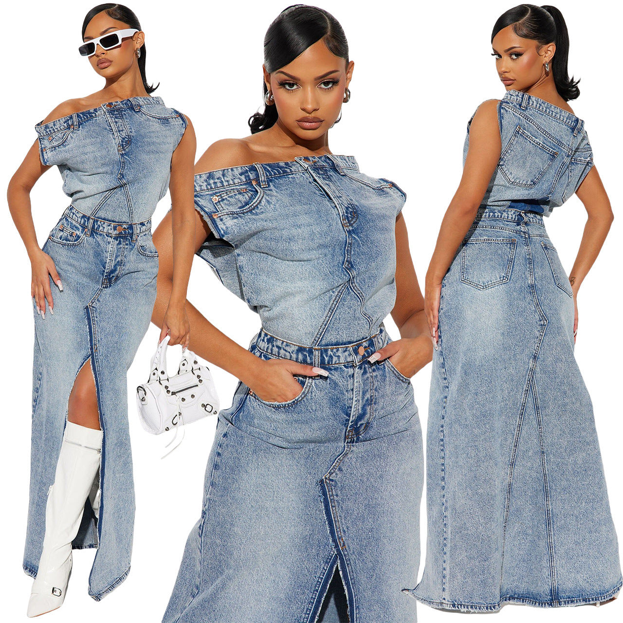 Women's Retro Denim Dress