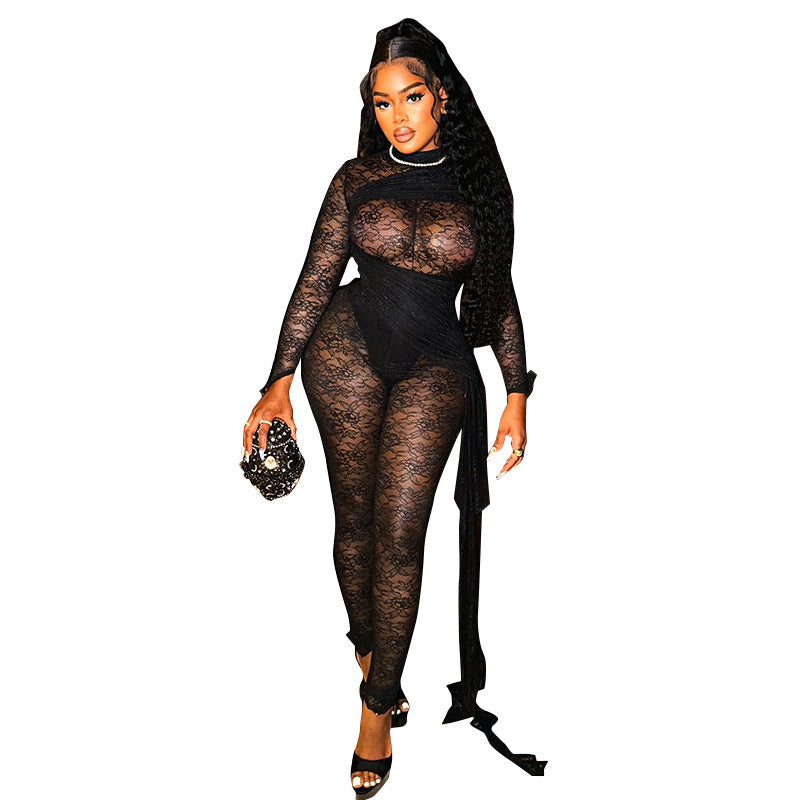 Women's Barely There Lace Jumpsuit
