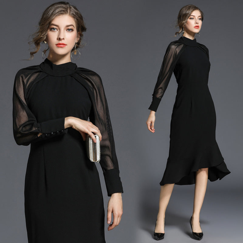 Elegant Fitted Fishtail Dress | Ajanka Inc.