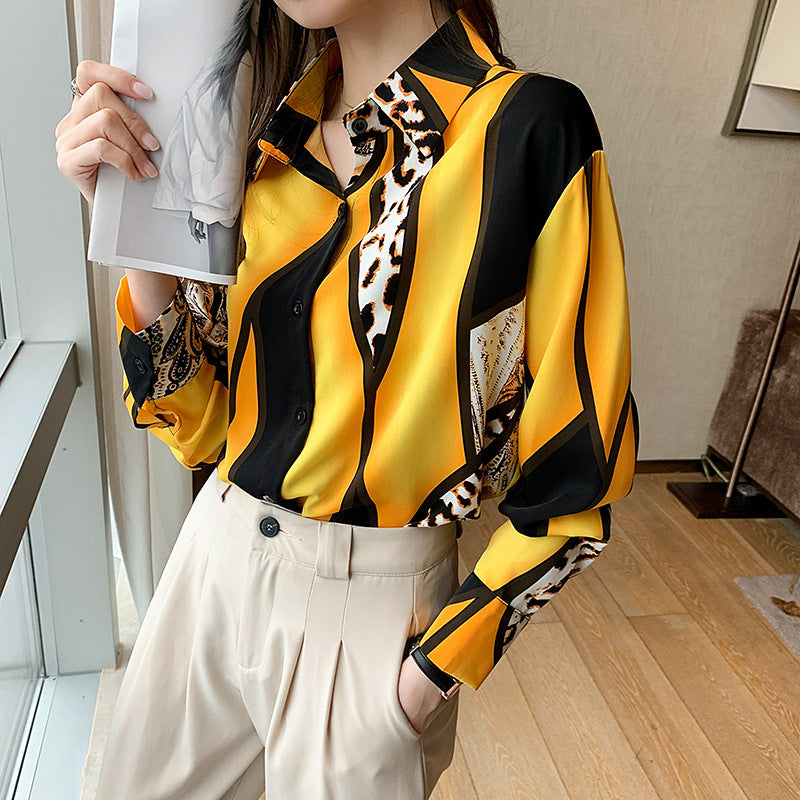Leopard Print Chiffon Top