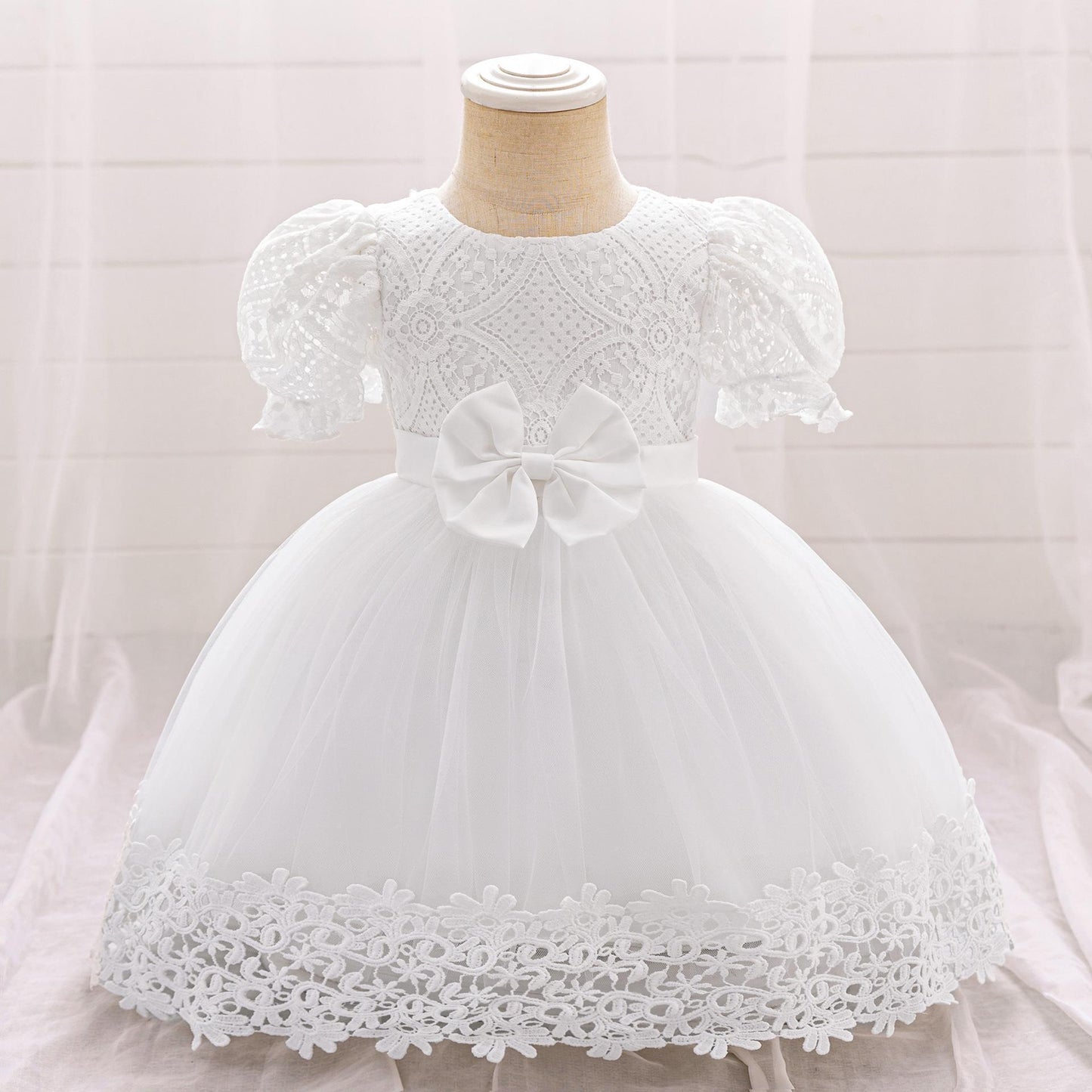 Baby Girl's Embroidered Bow Dress