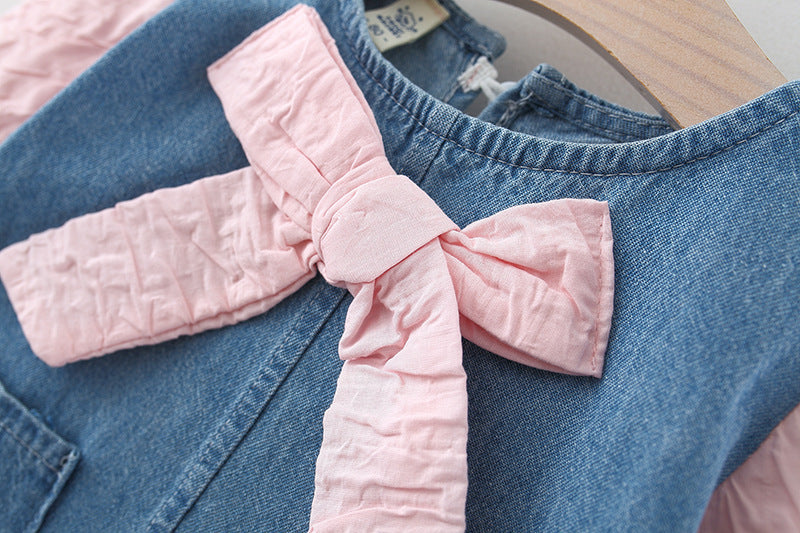 Baby's Lil Denim Dress w/Bow