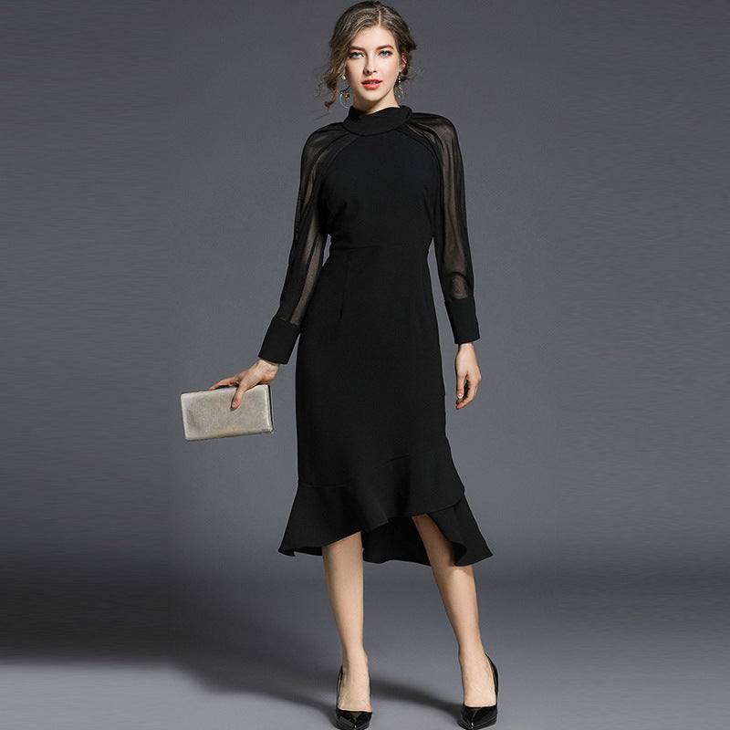 Elegant Fitted Fishtail Dress | Ajanka Inc.