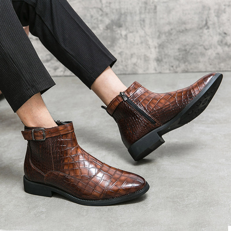 Men's Crocodile Ankle Boots