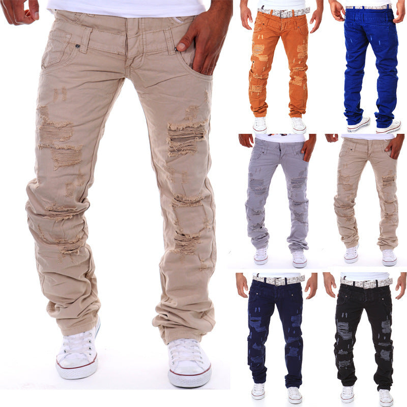 Double Waist Ripped Cargo Trousers