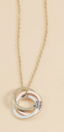 Titanium Steel Plated Multiple Rings Necklace