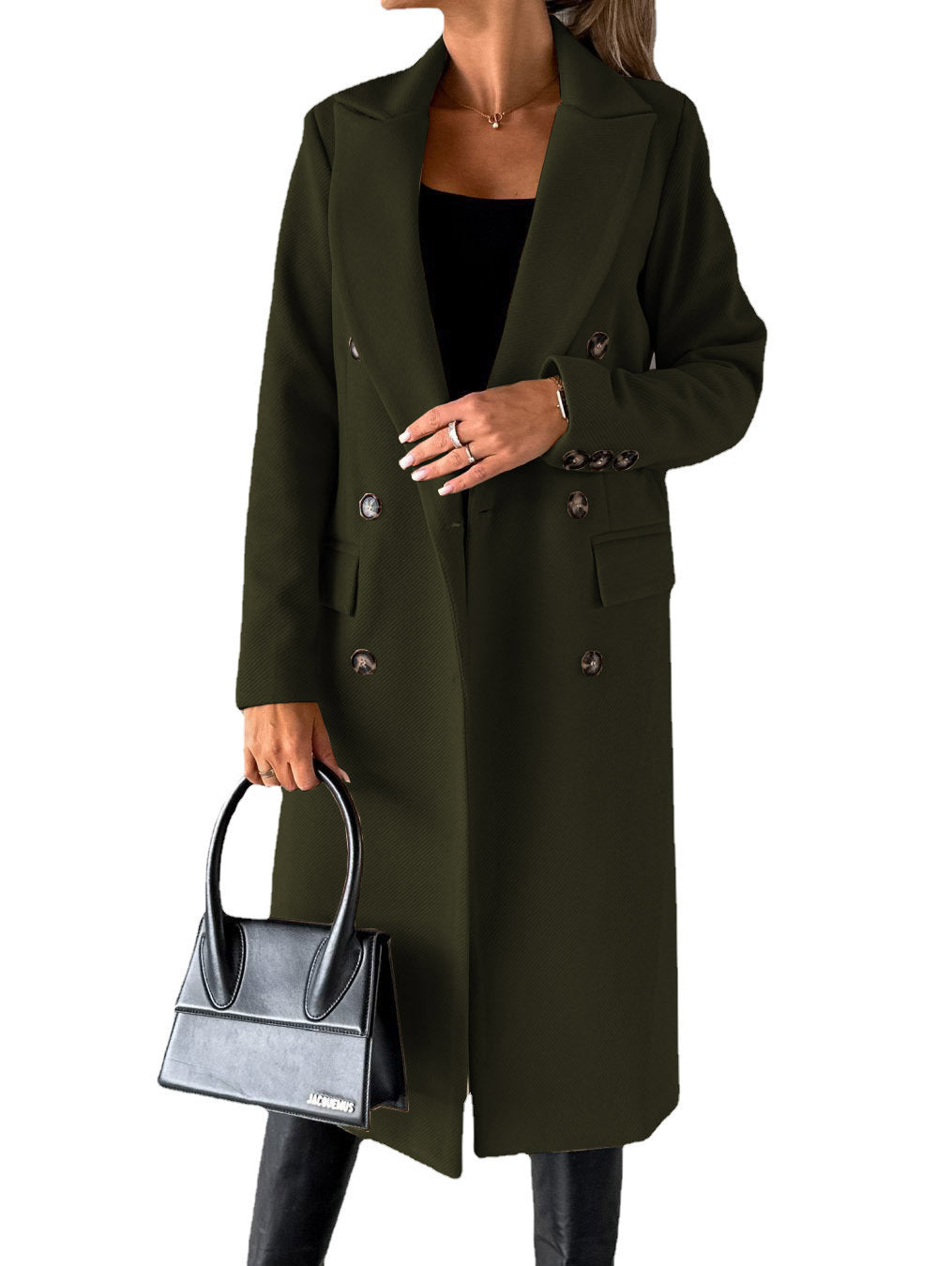 Double Breasted Long Fitted Jacket