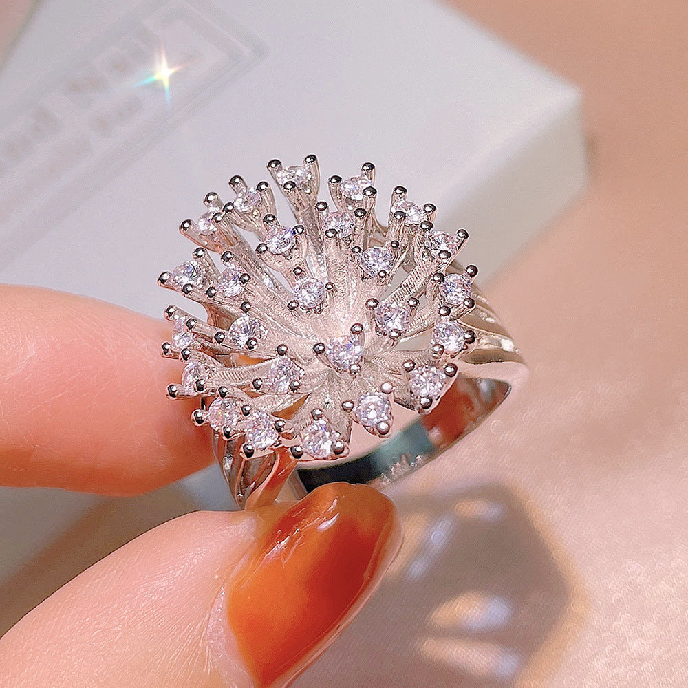 Luxury Zircon Snowflake Ring
