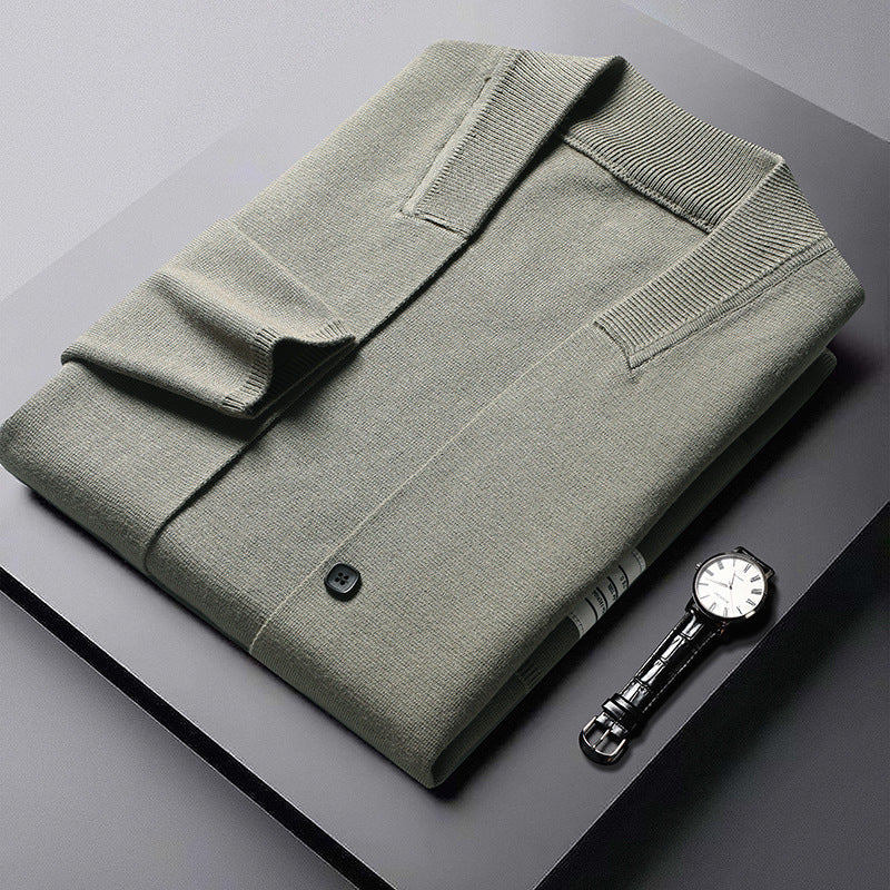 Long-Sleeved Knitted Sweater Cardigan For Men