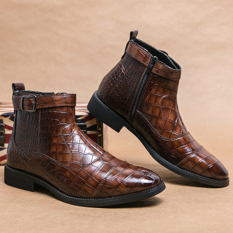Men's Crocodile Ankle Boots