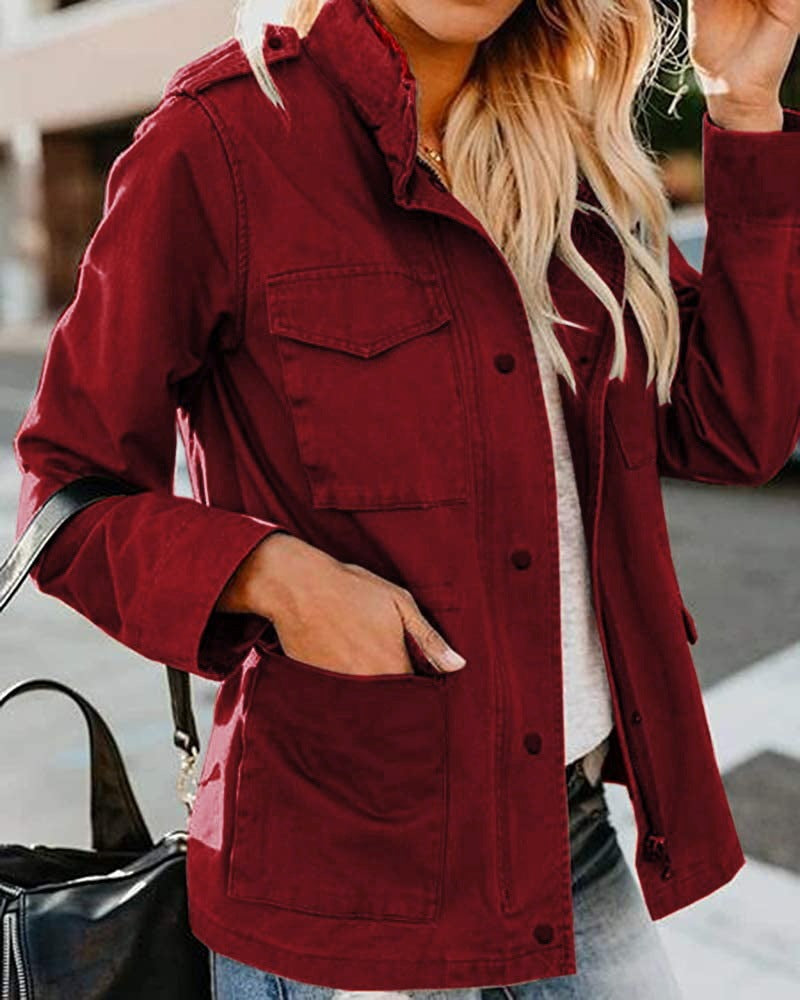 Women's Casual Loose Zip Jacket