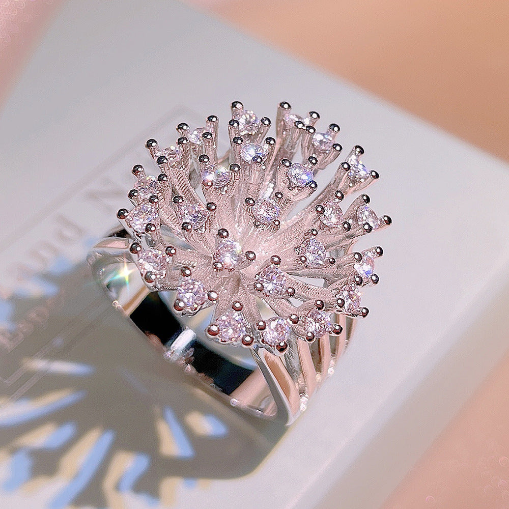 Luxury Zircon Snowflake Ring