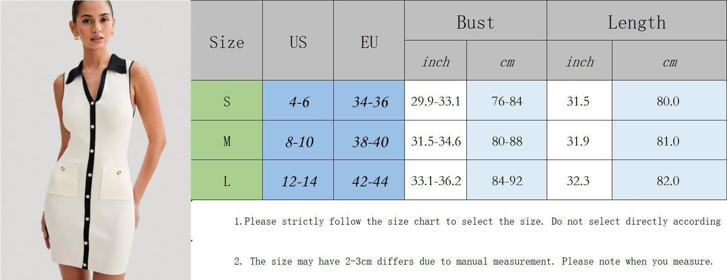 Knitted Black & White Dress