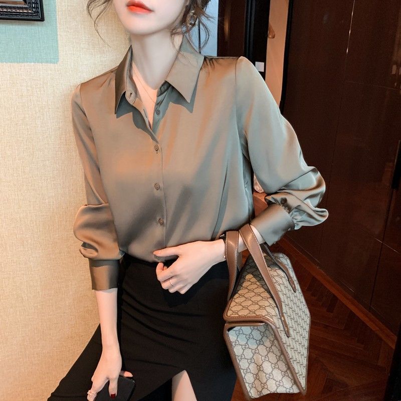 Elegant High-end Satin Shirt
