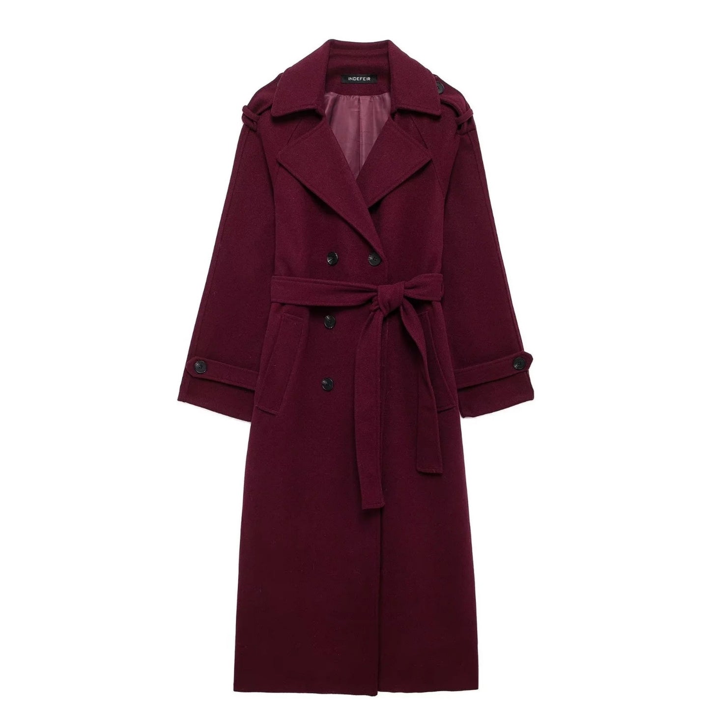 Women's Double-breasted Trench Coat w/Belt