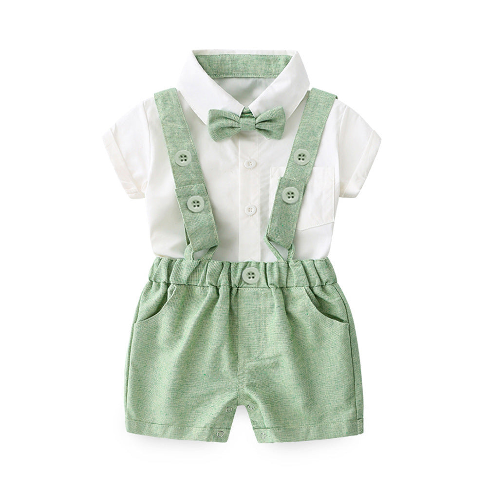 Boys' Fashion Statement Short-sleeved 2 Pcs Suit