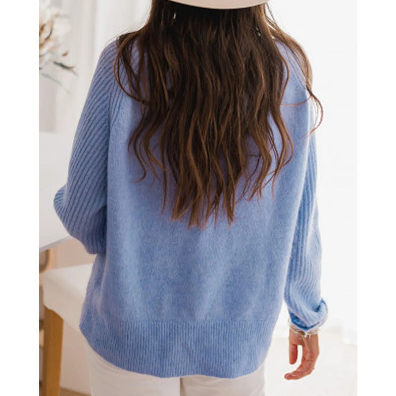 Ladies European Bedford Cord Sweater